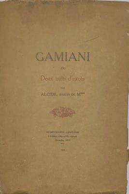 MUSSET Alfred de Gamiani ou Deux Nuits d excès par A 79871209