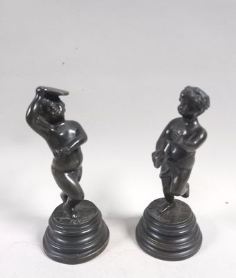 CLODION (d'après) Putti musicien, paire de sujets en bronze …