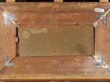 a picture of an old wooden easel with a painting on it