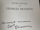 signed copy of the first edition of george brasens ' s novel