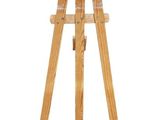 a wooden easel on a white background with a white background