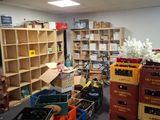 a room filled with lots of boxes and crates