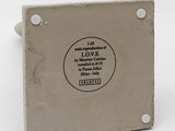 a small box with a label on it that says love