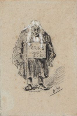 dessin représentant un vieil homme tenant une pancarte sur laquelle on peut lire « Ne votez pas »