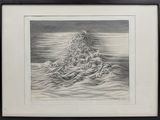 une image représentant un dessin en noir et blanc d'une personne dans l'eau
