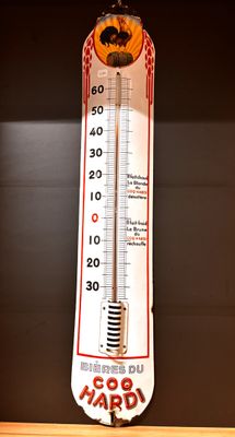 Plaque émaillée « thermomètre » Bières du Coq Hardi très bel…