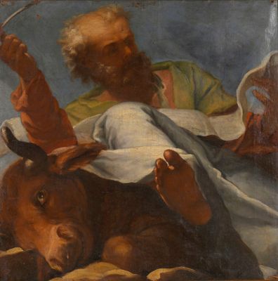 une image représentant un tableau où l'on voit un homme allongé sur un lit à côté d'un ours