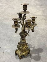 Candélabre XVIIIe siècle en bronze patiné doré à 5 lumières.