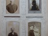 an old photo of a group of people with pictures of them