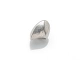 a close up of a silver ring on a white surface