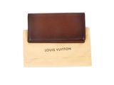 louis vuitton brown leather business card case