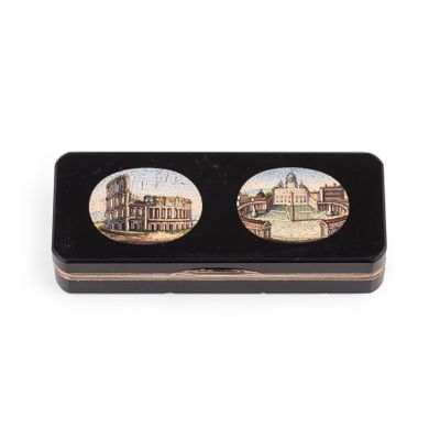 two different pictures of a building in a box
