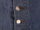 the back of a pair of blue jeans with buttons on them