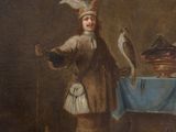 an image of a painting of a man holding a bird in his hand