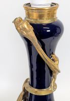 Paire d'anciennes lampes à pétrole transformées, en porcelai… (photo 3)