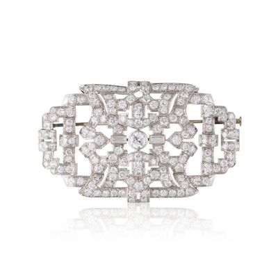 broche en diamant art déco, par van cleef