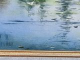 a picture of a painting of a duck in the water