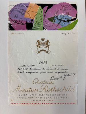 J/ Etiquette de bouteille Château Mouton-Rothschild 1975 par…
