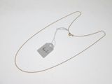 gros plan d'un collier auquel est attachée une étiquette