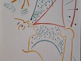 a picture of a drawing of a bird on a sheet of paper