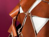 a close up of a brown and white dress on a mannequin mannequin mannequin mannequin mannequin mannequin mannequin