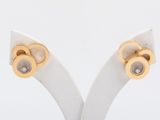 pair of 18k yellow gold and diamond earrings