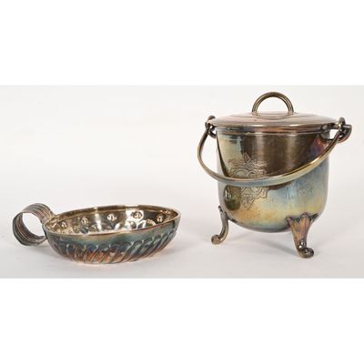 pair of silverplated bowls and a silverplated bowl