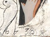 a picture of a hand that is sticking out of a hole in the wall