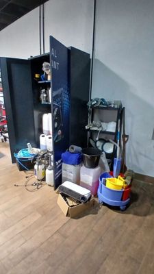 an image of a room with a lot of stuff on the floor