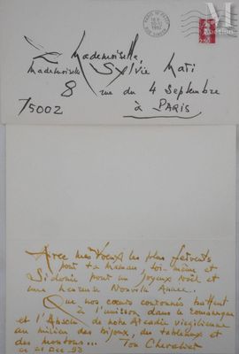 MATHIEU Georges (1921-2012) Lettre manuscrite, 1992