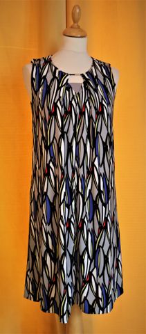 HUGO BOSS – Robe chasuble sans manches à décor de liserés multico...