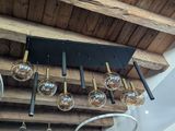 a chandelier hanging from the ceiling of a home