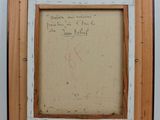 an old picture frame with a drawing of a man ' s face on it