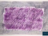 painting of a purple rectangle on a white background with a blue border