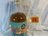 a bottle of rum in front of a white background