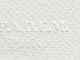 the back side of a white bag with the word velcar written on it