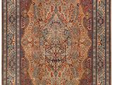 tapis persan antique à motif de médaillon sur fond rouge