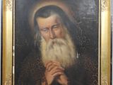 an old painting of a man with a long beard and a white beard