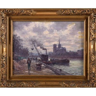 MALFROY Henri. (1895-1944). « Paris, travaux sur les quais p… - Photo 1