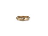 a close up of a gold ring on a white background