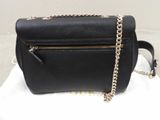 michael korsh black leather cross body bag with gold chain