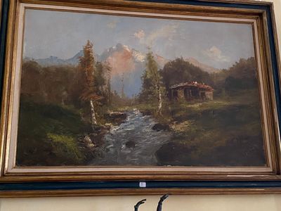 Emile Godchaux (1860-1938) chalet, huile sur toile signée en…