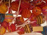 many lollipops that are sitting on a table