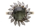 Bague en tourmaline verte et diamant
