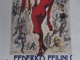 poster of a woman in a red dress dancing in front of a crowd
