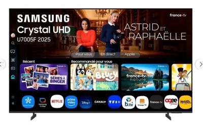 the samsung smart tv has a variety of apps displayed on the screen