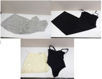 three pictures of a woman ' s underwear and bra top on a table