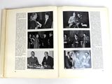 an open book with pictures of men in suits and ties on it