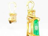 pair of emerald and diamond earrings