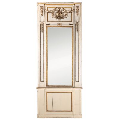 Miroir EN Bois SculptÉ, LaquÉ ET DorÉ, 19e SIÈCle